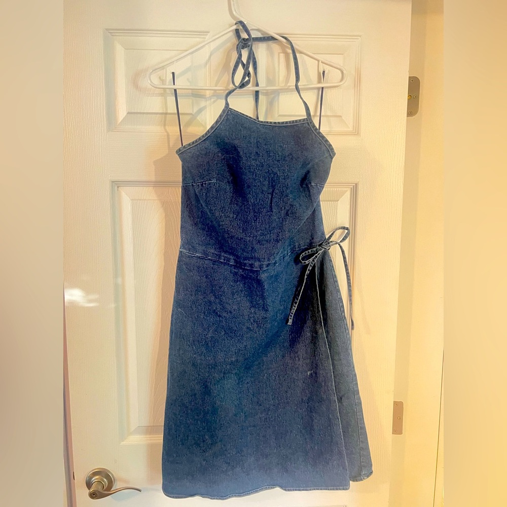 American Eagle Denim wrap dress